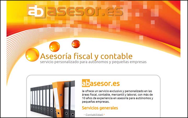 Página principal de la web corporativa de la empresa AB-Asesores
