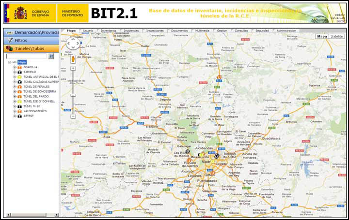 Base de datos de inventario, incidencias e inspecciones en túneles (www.bit2.es)