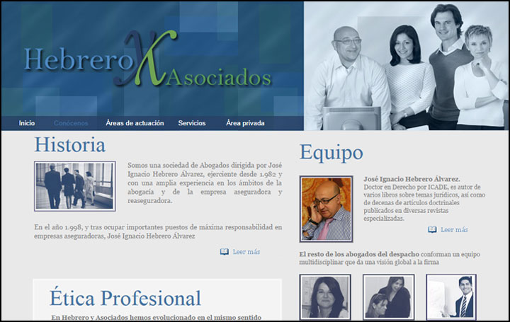 Web corporativa de Hebrero y Asociados (www.hebreroyasociados.com)